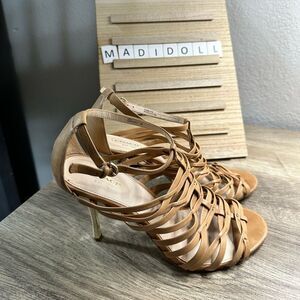 Coach Tan Fantasia Strappy Stiletto Heels Size 8B
